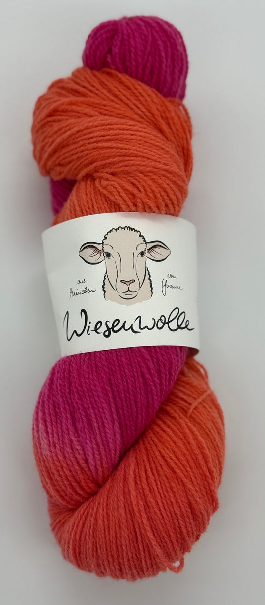 Wiesenwolle Sockengarn pink-orange