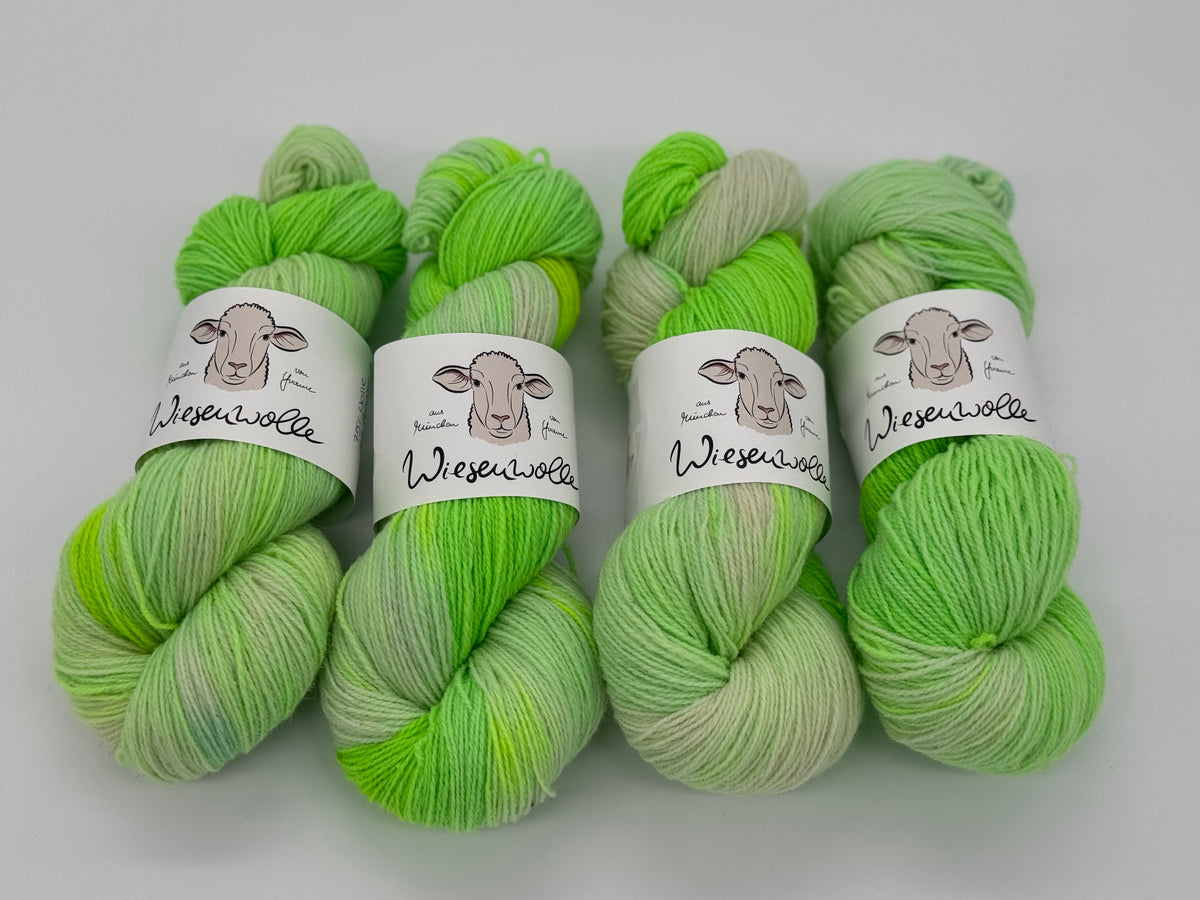 Wiesenwolle Sockengarn giftgrün